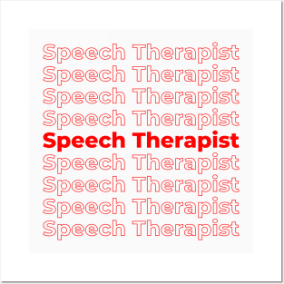 Speech Therapist - repeating red text Posters and Art